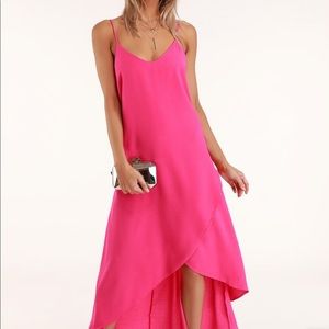 Lulus Sweet Surprise Hot Pink dress